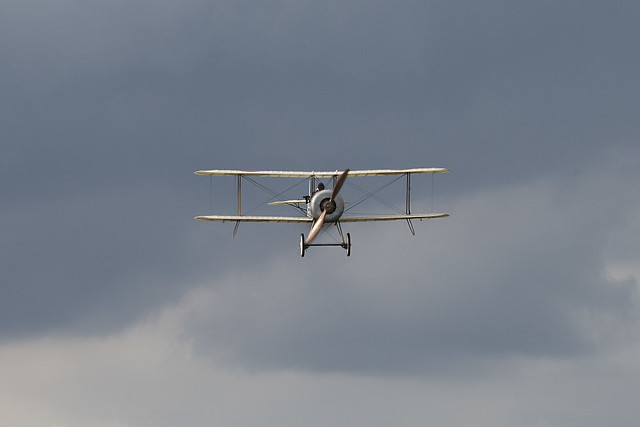 David Bremner flying his Bristol Scout at Old Warden airfield