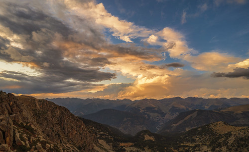 pyrenees mountains clouds sky autumn andorra landscape scenery scenic valley sunset