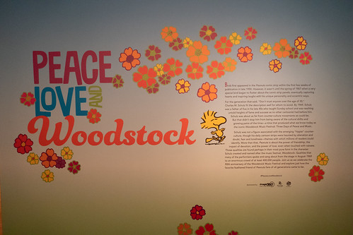 Peace, Love, and Woodstock exhibit at the Charles M. Schulz Museum