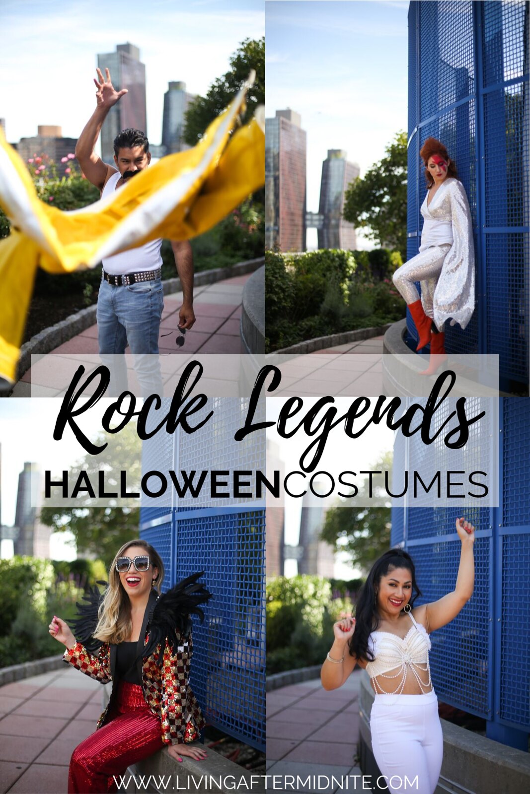 Group Halloween Costumes | Rock Legends | Legendary Rockstars | Elton John Freddie Mercury Queen David Bowie Selena | Glam Sequin Costumes