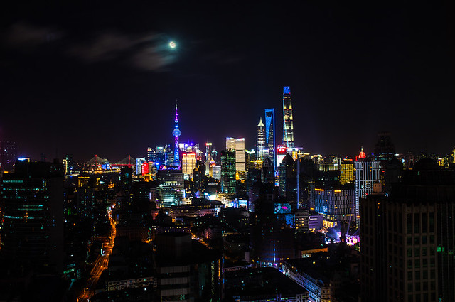 A Unique View of Shanghai's Nightsky