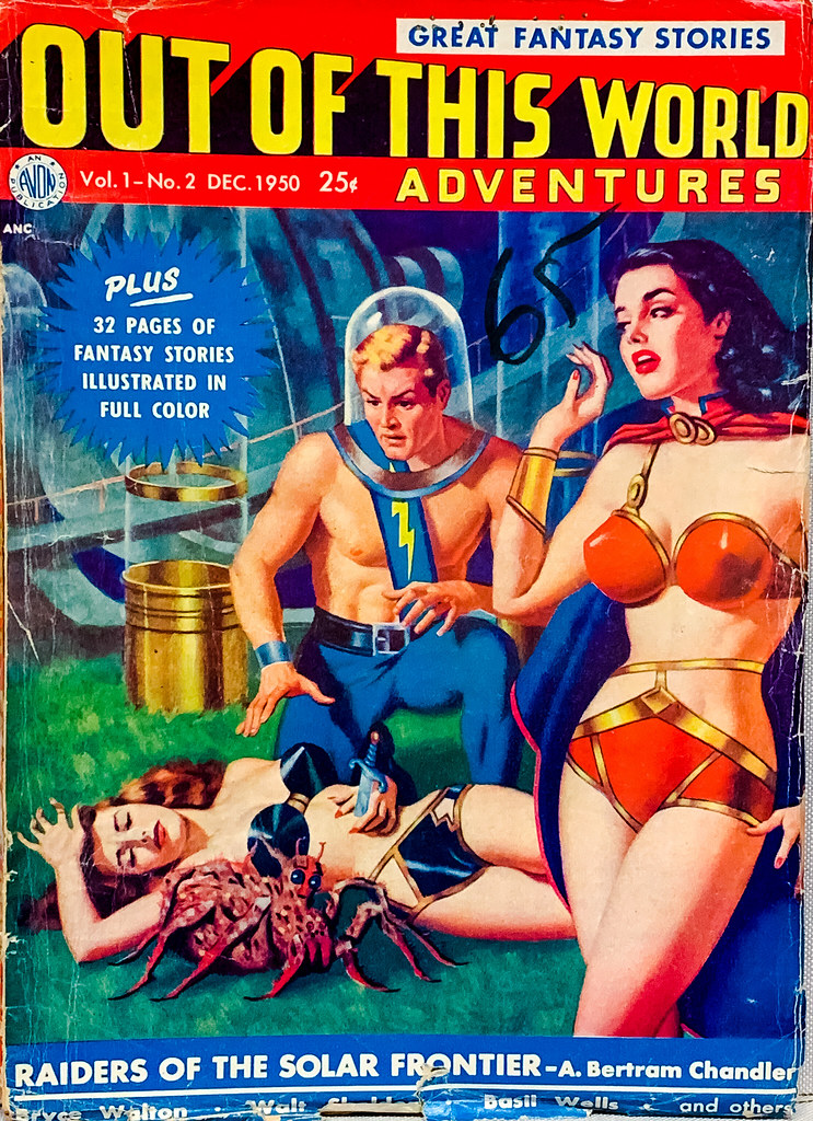 Out of this World Adventures, Vol. 1, No. 2 (Dec. 1950).  Cover by James Bama