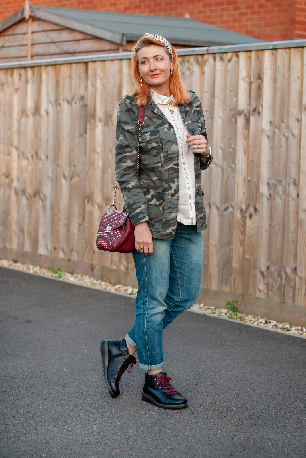 How to Do Masculine Chic With Denim, Camo and Military-Style Boots (Josef Seibel Lina 09 Boots, AW19) by Not Dressed As Lamb, over 40 fashion and style blogger