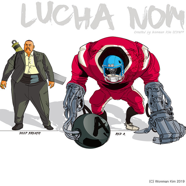 Lucha nom -character line up by Wonman Kim