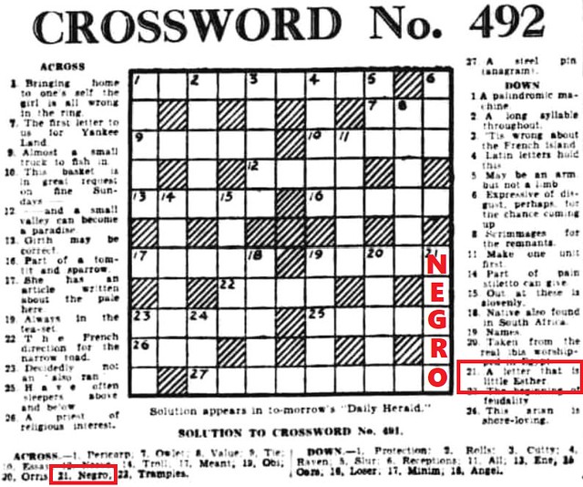 Baby Esther Jones Crossword (1936)