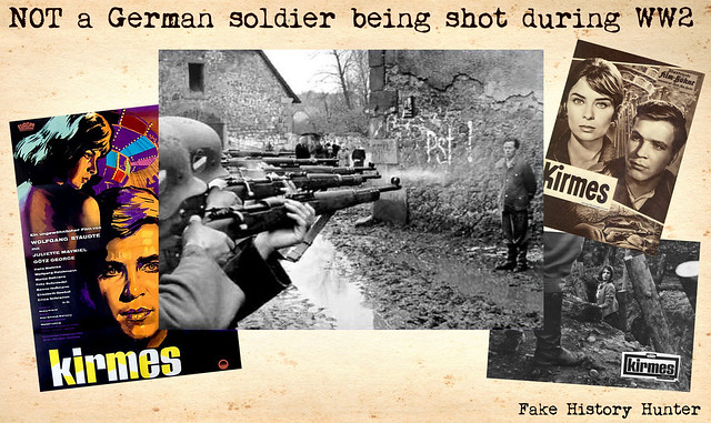NOT a German soldier being shot during WW2