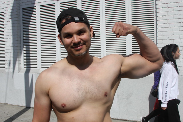 SEXY YOUNG MUSCLE STUD ! ~ FOLSOM STREET FAIR 2019 ! ( safe photo )