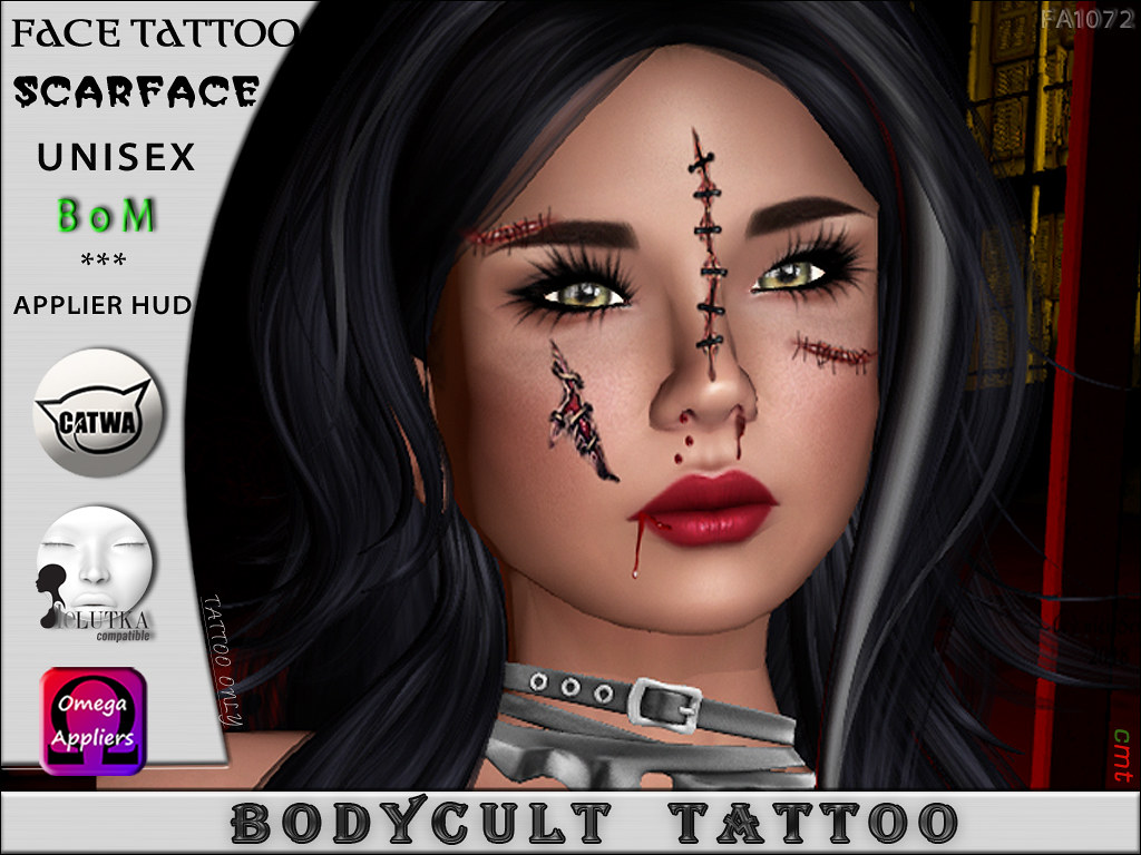 BodyCult Tattoo FACE Scarface FA1072