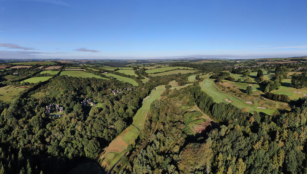 Oakridge in St Mellion - Cornwall UK aerial image