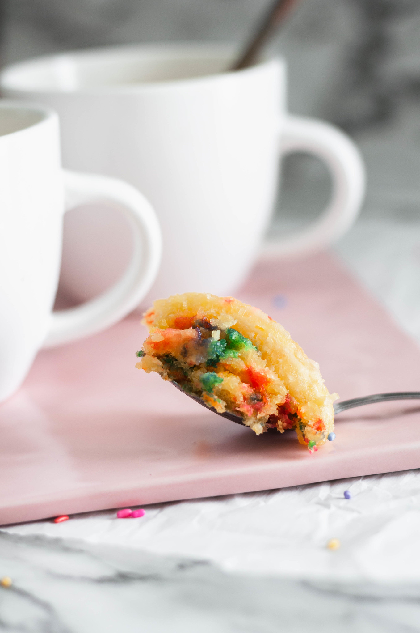 This funfetti Microwave Mug Cake is the perfect solution to your late night sweet tooth craving. Just a handful of ingredients and a few minutes to dessert.