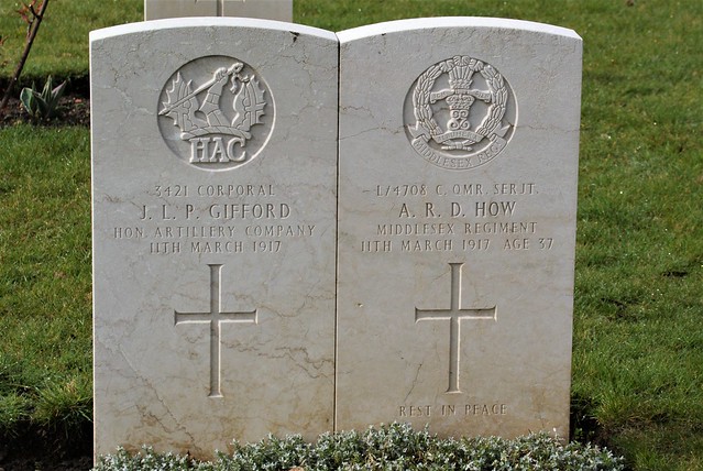 J.L.P. Gifford, Honourable Artillery Company, War Grave, 1917, St. Albans