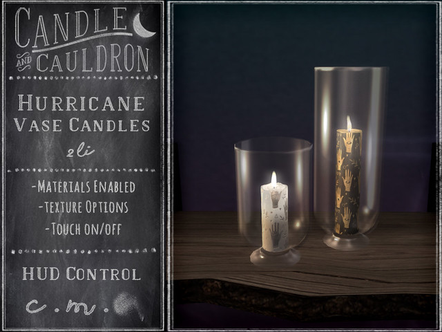 {C&C} Hurricane Vase Candles