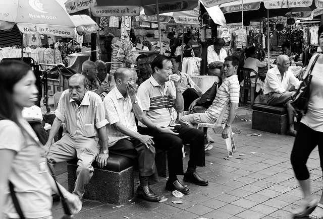 Grumpy men in Bugis, Singapore