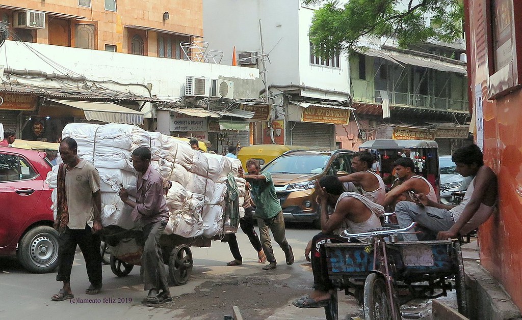 Viaje a la India, escena en la calle,Delhi