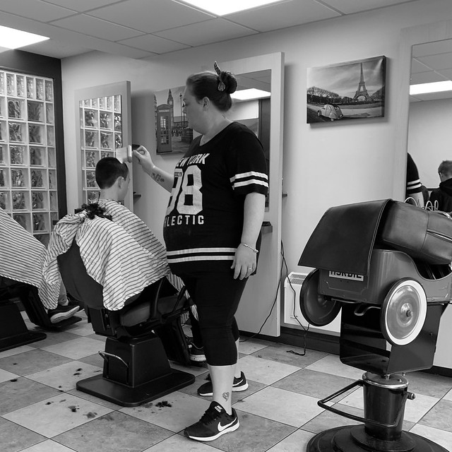 At the barbers
