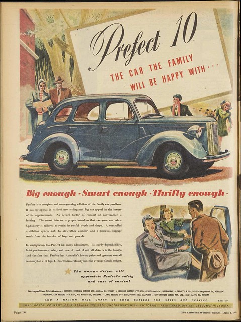 1948 advertisement for Ford Prefect 10