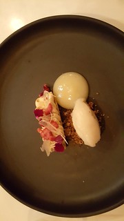 Nomada - Guava sorbet with blueberry & coconut panna cotta and mole crumble