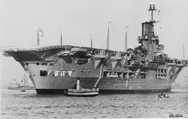 HMS Ark Royal Photographed soon after completion, circa late 1938 or early 1939.