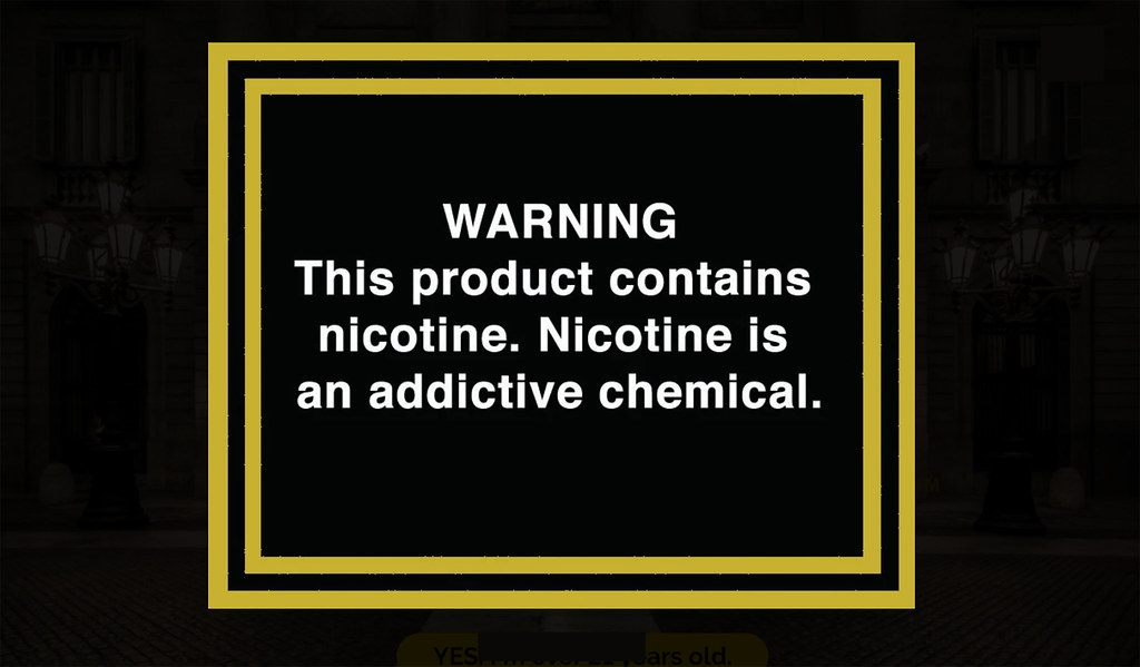 Nicotine warning