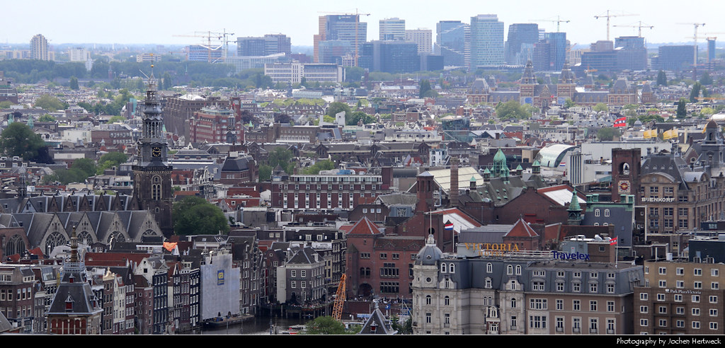 Panoramic view from A'DAM Tower, Amsterdam, Netherlands