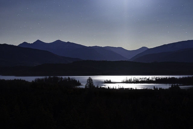 Moonlight over Lake Dillon, Colorado, USA