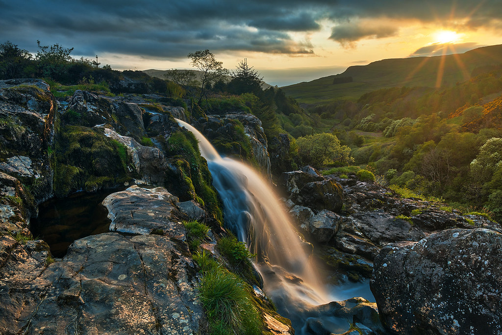 Loup of Fintry Sunset Waterfall