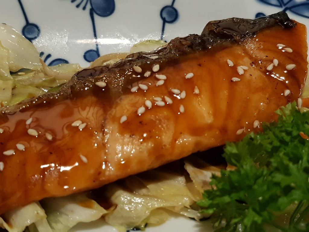 おまかせ Omakase (6 照烧三文鱼 Salmon Terriyaki ... 伴炒菜 Fried Vegetables) @ 瓢箪 Hyotan Japanese Restaurant SS15