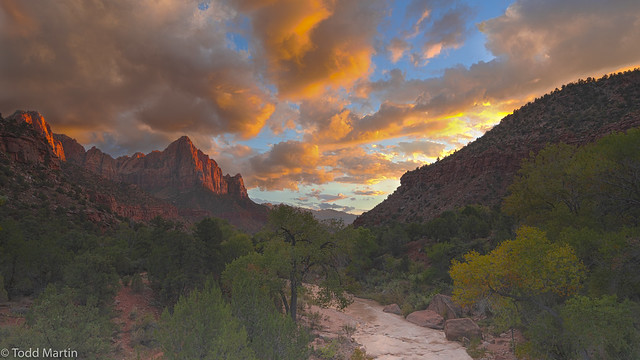 Zion's iconic Watchman at sunset