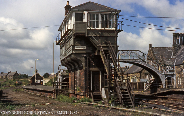 LNER Haltwhistle Signal Box (North Eastern Railway 1901) and Station on 3rd August 1987