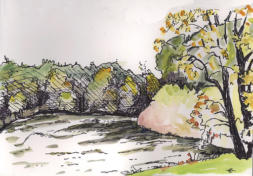 park cedarriver river autumn autumnlandscape inktober sharpieultrafinemarker watercolor stillmanbirnbeta marciamilnerbrage