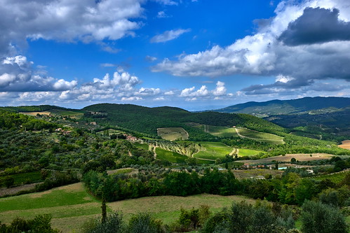 chianti hills vine clouds landscape italy tuscany