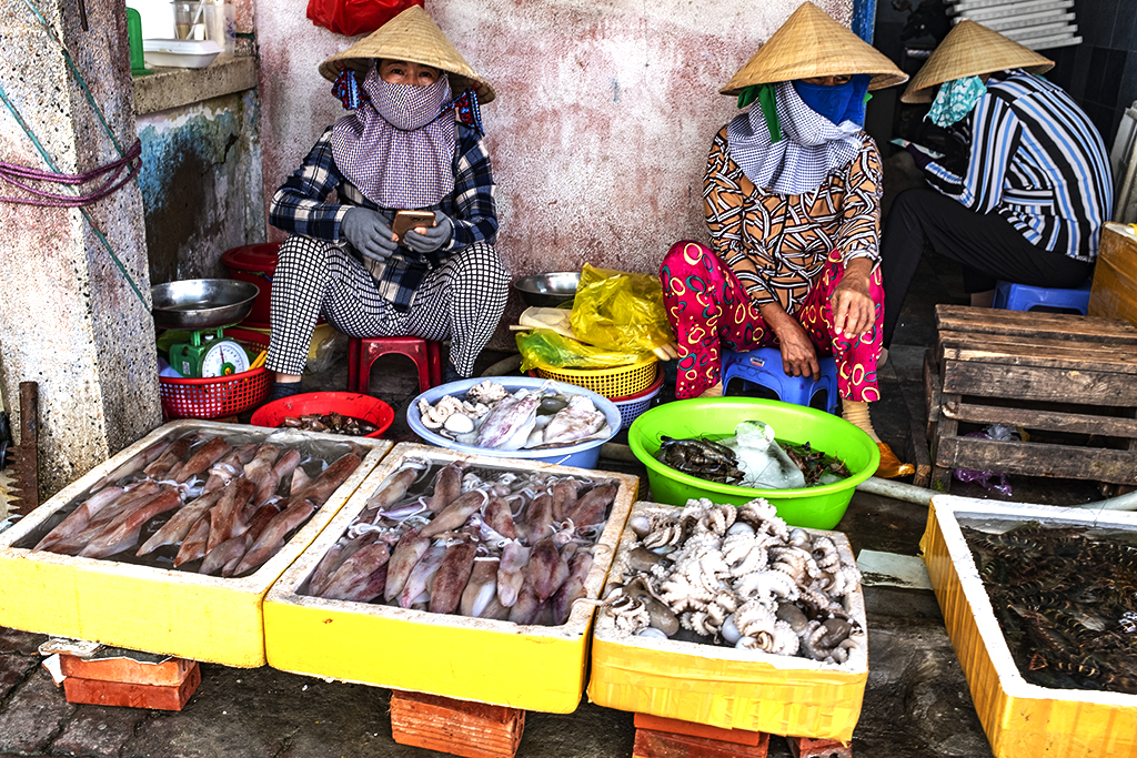 Seafood vendors near Front Beach--Vung Tau