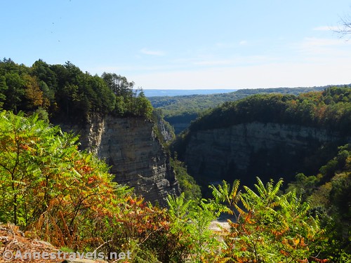 Views across the gorge to the hills beyond, Letchworth State Park, New York