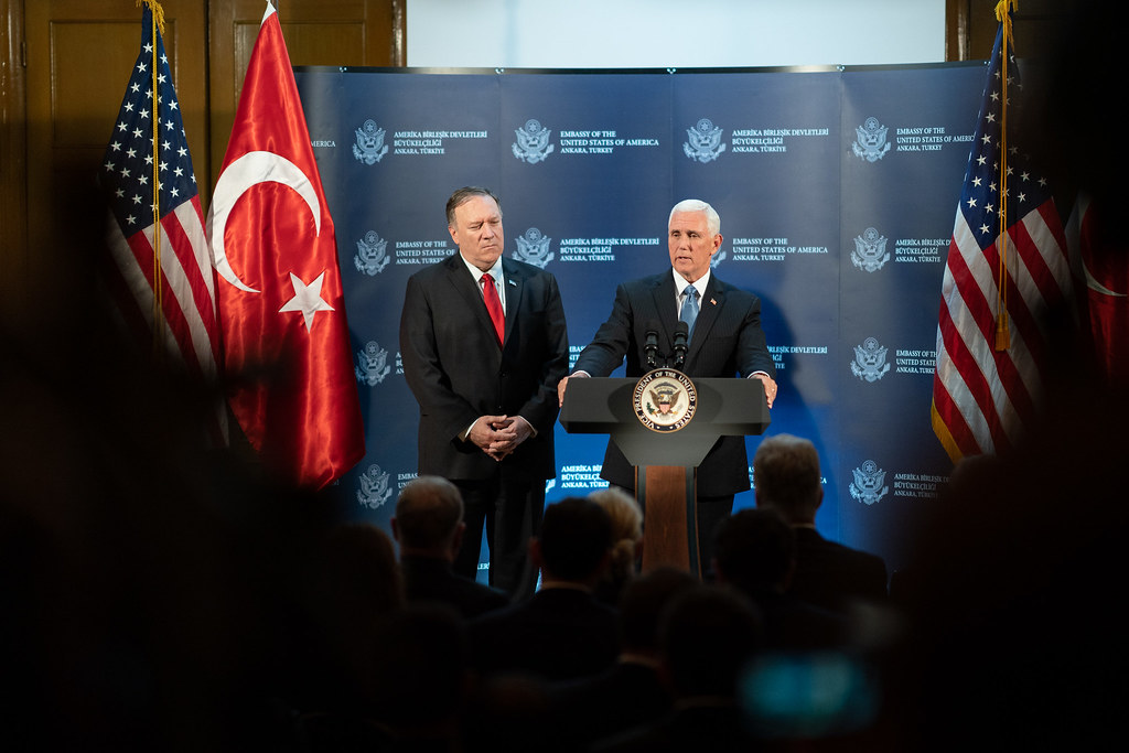 Vice President Pence Participates in a News Conference in Turkey