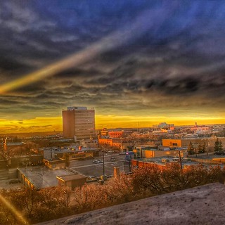 Beautiful sunset from the fifth level of the park and ride terminal in downtown Lethbridge #yql #sunset
