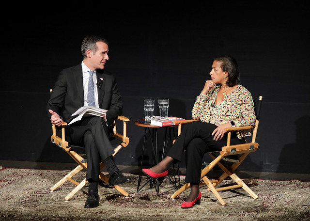 Mayor Garcetti Interviewing Ambassador Susan Rice at the Museum of Tolerance