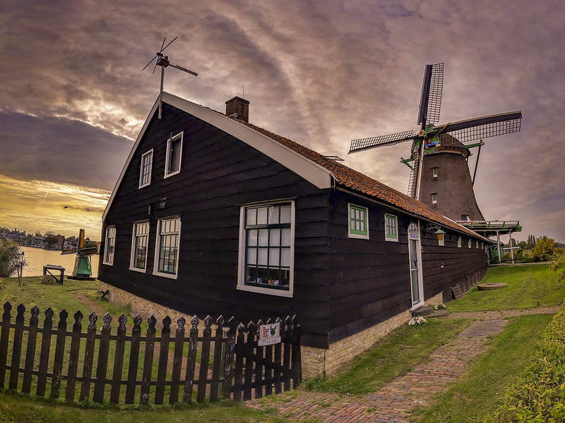 Windmill and House