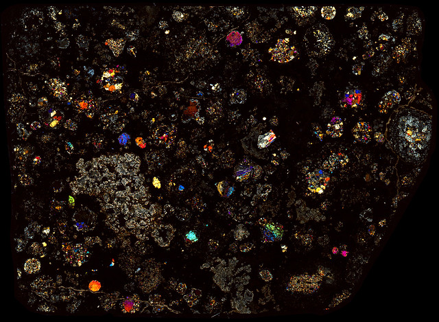 NWA 5239 Meteorite Thin Section - XPL HDR