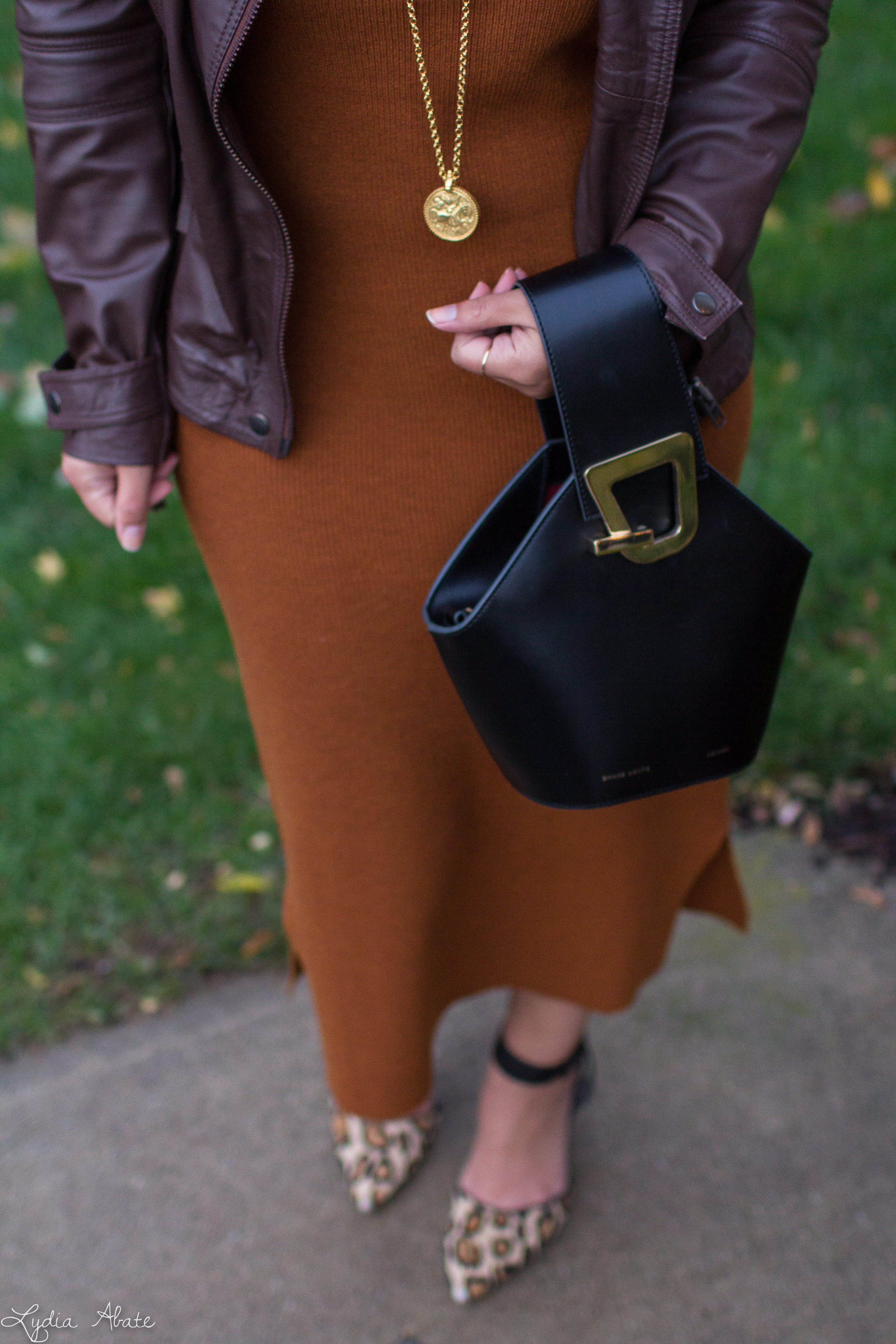 rust knit dress, brown leather jacket leopard pumps, danse lente bag-11.jpg