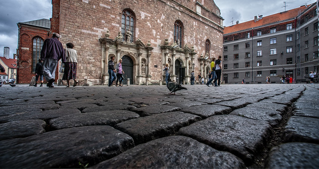 Heavy stones of ancient Riga.