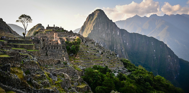 Inca Citadel Machu Picchu Peru with Huayna Picchu Mountain