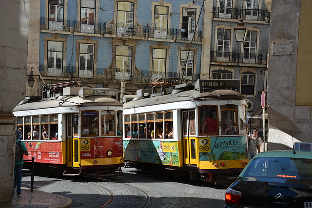 Los tranvías de Lisboa.