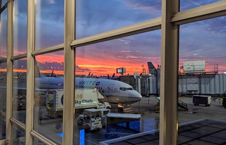 Storms, delays, gate changes, and a pretty sunset