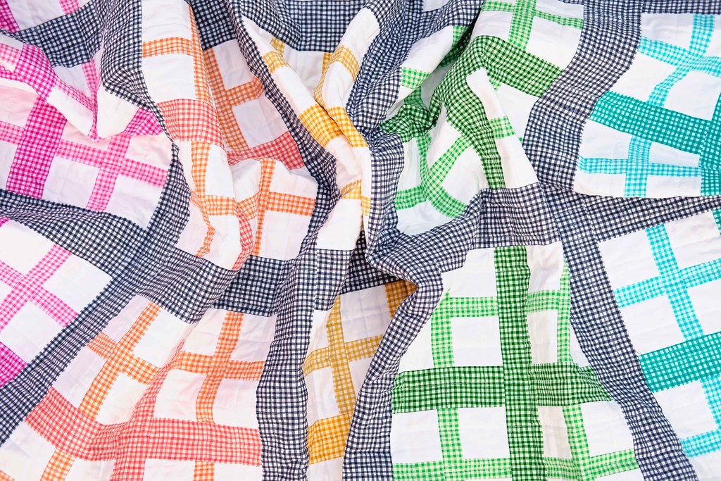 The Addition Quilt in Rainbow Gingham - Kitchen Table Quilting