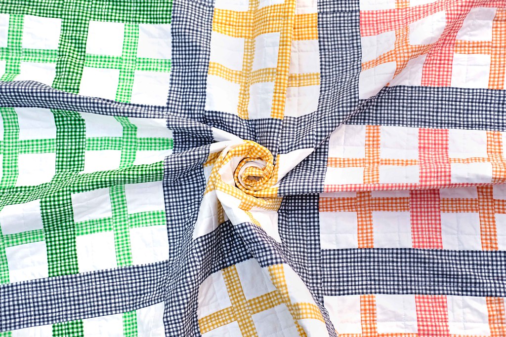 The Addition Quilt in Rainbow Gingham - Kitchen Table Quilting