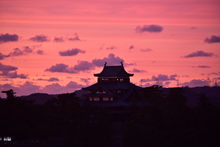 Matsue Castle in Sunset Scene