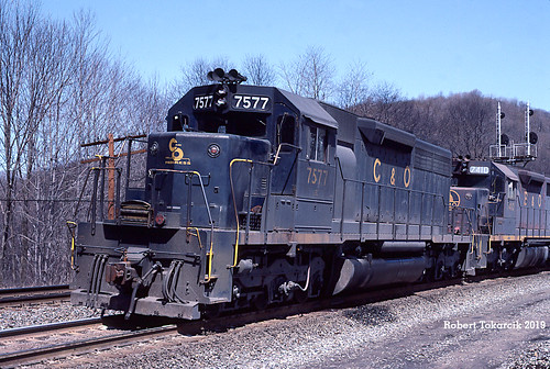 robert tokarcik trains railroads railways west virginia wv emd locomotives chessie system co chesapeake ohio rowlesburg sd40