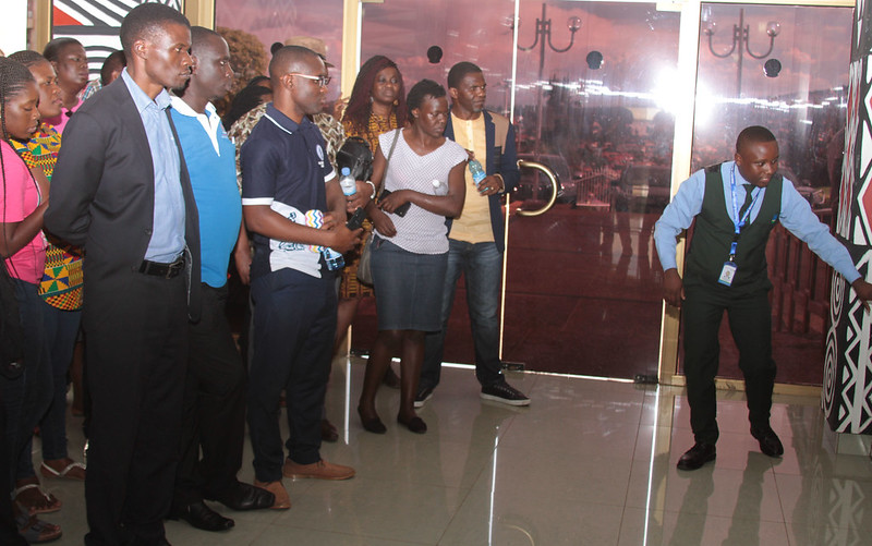 Delegates visited the Campaign Against the Genocide Museum in Rwanda's parliament building.