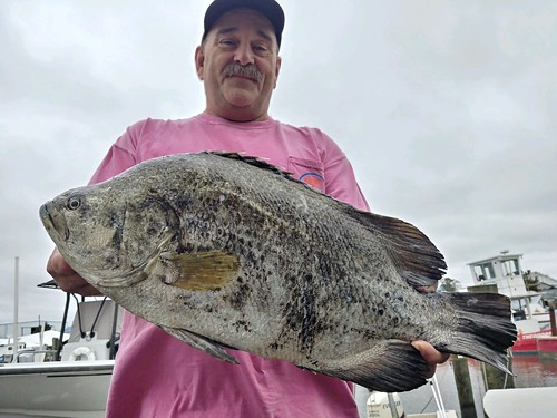 Photo of man holding the state record triple tail