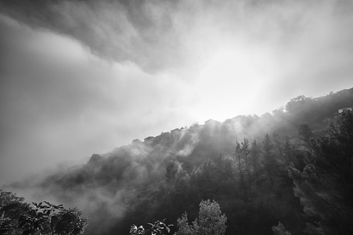 albania fog morning dawn ridge hills